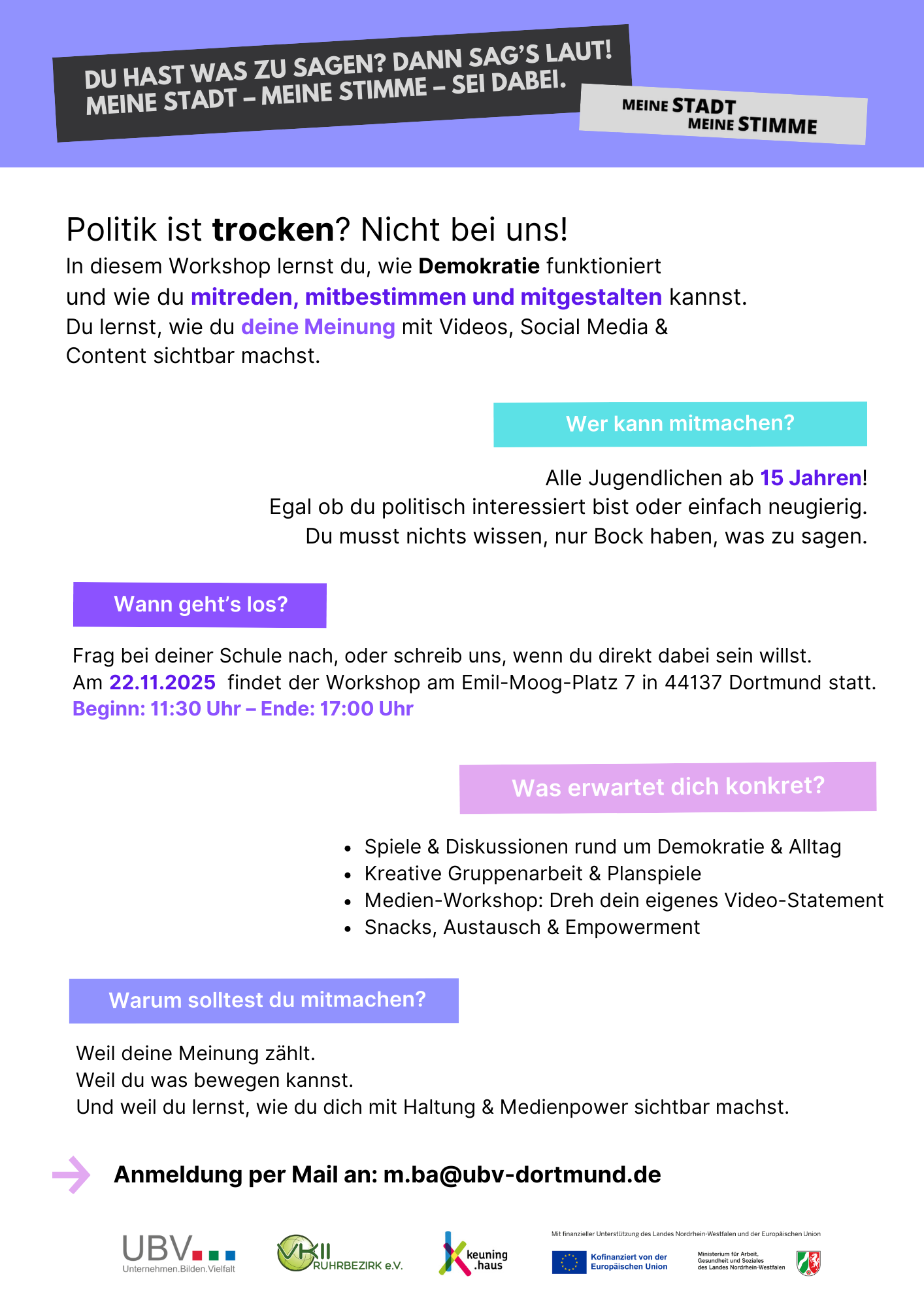 Infoblatt Meine Stadt Meine Stimme